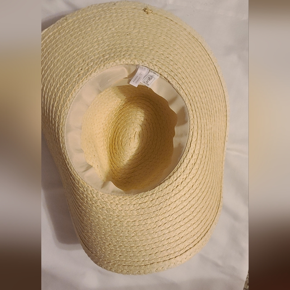 LC Lauren Conrad Cream Straw Hat with Tan Ribbon - Picture 2 of 3
